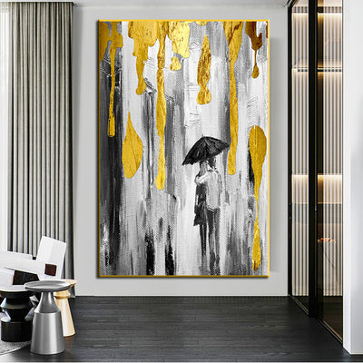 Cuadro Abstracto Lienzo Gris Dorado Nórdico - Pintura al Óleo - Image 18