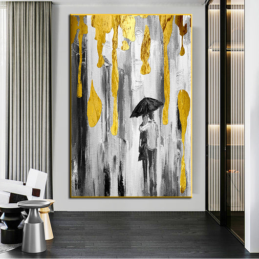 Cuadro Abstracto Lienzo Gris Dorado Nórdico - Pintura al Óleo - Image 18