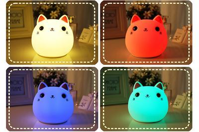Lámpara LED Gato Adorable de Silicona - Image 2