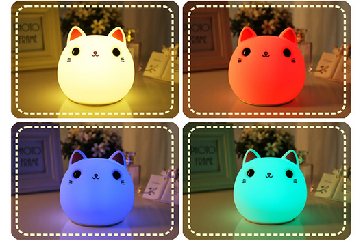 Lámpara LED Gato Adorable de Silicona - Image 2