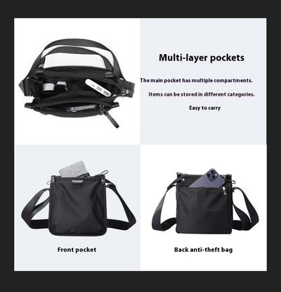 Bolsa Crossbody Oxford Asimétrica para Hombre - Estilo Casual y Funcional - Image 11