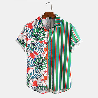 Camisa Estampada con Detalles de Rayas Combinadas - Image 3