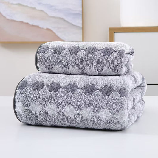 Juego de Toallas de Terciopelo Velour con Rayas Contrastantes - Image 7