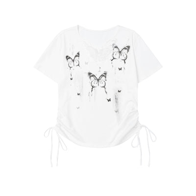 Camiseta Estampado Mariposas Manga Corta para Mujer - Image 7