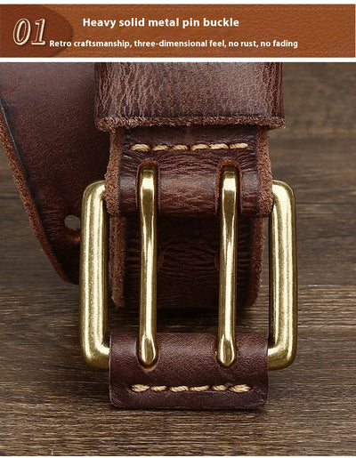 Cinturón Casual Retro de Cuero Vacuno Premium con Hebilla Magnética - Image 10