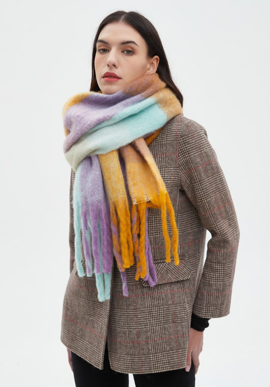Bufanda Cuadrada Unisex con Borlas y Textura Gruesa - Image 22
