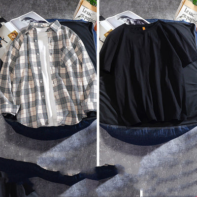 Camisa Cuadriculada Hombre Manga Larga Primavera Otoño - Image 17