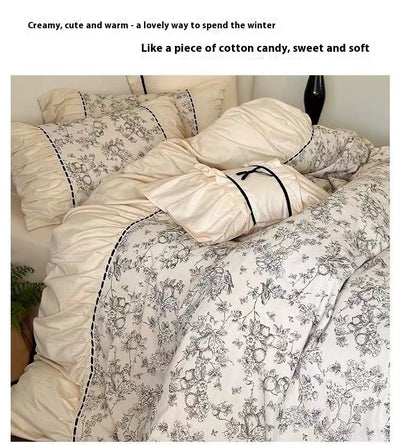 Juego de Cama Vintage Francés Térmico de 4 Piezas con Encaje - Image 17