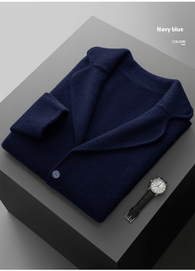 Suéter Saco de Cachemira para Hombre con Cuello Solapa - Tejido Grueso y Cómodo - Image 30