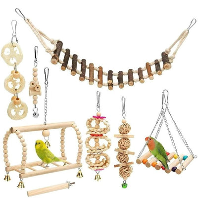 Juguete Columpio para Loro con Campana y Anillo - Pequeño y Mediano - Image 2
