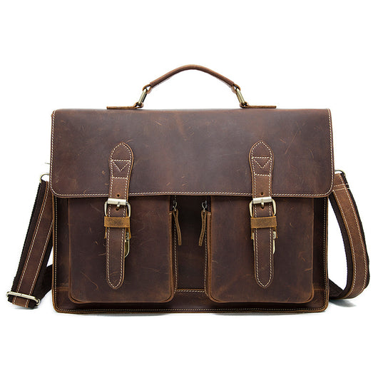 Bolsa Bandolera de Cuero Genuino para Hombre - Estilo Casual Messenger - Image 14
