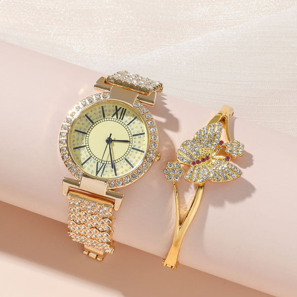 Reloj de Oro Lujo con Diamantes para Mujer - Elegancia Completa