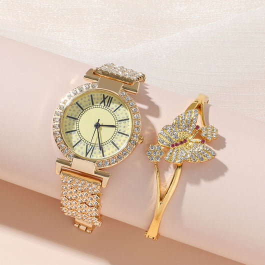 Reloj de Oro Lujo con Diamantes para Mujer - Elegancia Completa