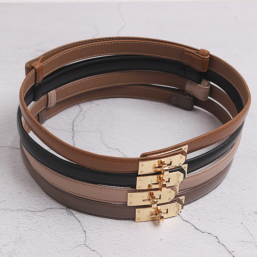 Cinturón Fino de Cuero para Mujer - Accesorio Elegante para Vestidos, Suéteres y Abrigos - Image 14