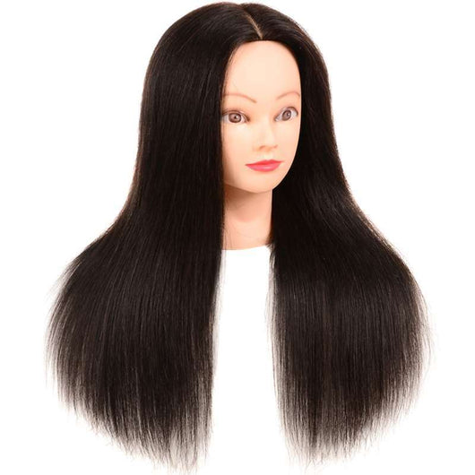 Cabeza de Práctica para Peluquería con Cabello Natural - Image 9