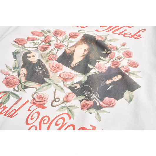 Camiseta Hip Hop Retro Americana con Bordado de Rosa - Image 9