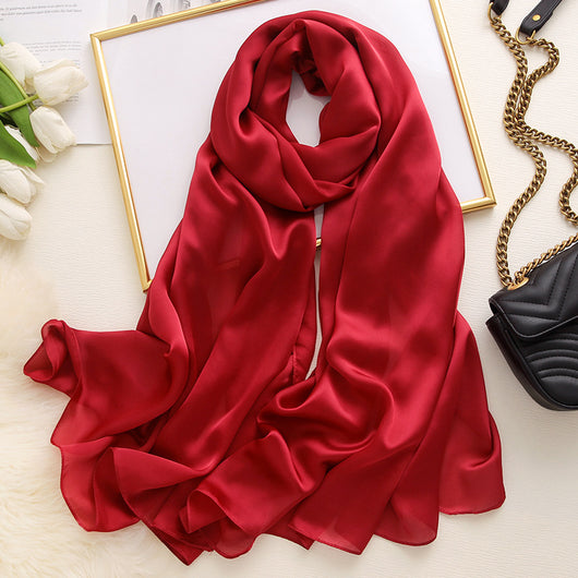 Pañuelo de Satén Liso Estilo Coreano para Mujer - Image 20