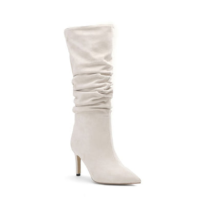 Botas Medianas Plisadas Plateadas para Mujer Talla Grande - Image 11