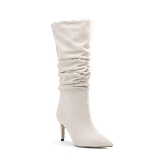 Botas Medianas Plisadas Plateadas para Mujer Talla Grande - Image 11