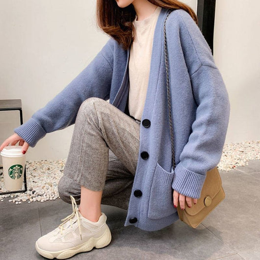 Cardigan Suelto Cómodo Estilo Coreano para Mujer - Image 18