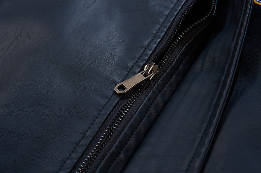 Chaqueta de Cuero Cropped con Forro Polar para Hombre - Estilo Béisbol - Image 32