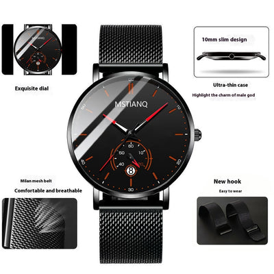 Cinturón Tecnológico de Acero Refinado con Calendario - Diseño Coreano Elegante Negro - Image 11