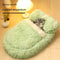 Cama Térmica Ovalada de Lana para Mascotas - Nido Acogedor Invierno