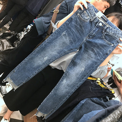 Pantalones Vaqueros Cropped Cintura Alta Rotos - Image 17