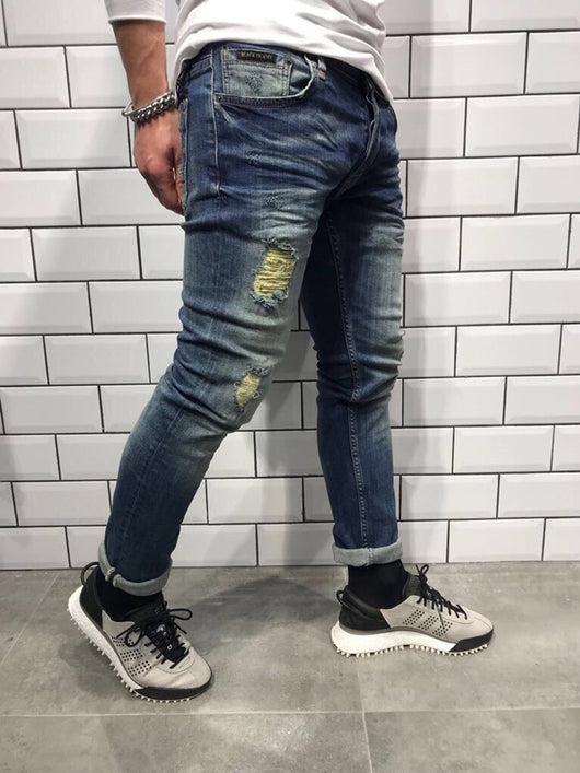 Jeans Ajustados con Rotos en Tobillo - Estilo Europeo Moderno - Image 2