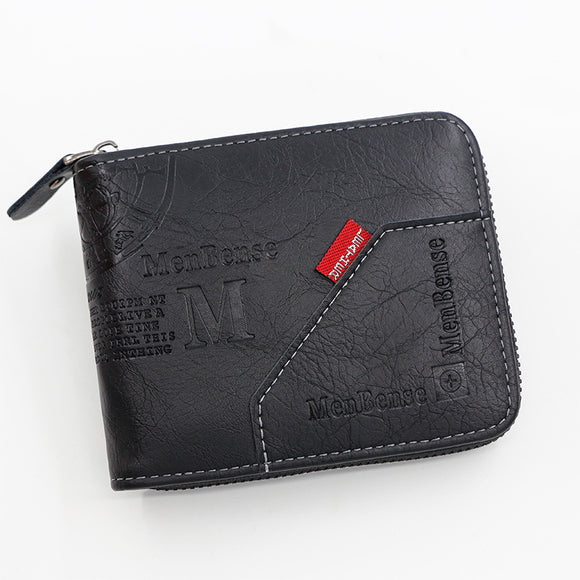 Billetera Hombre Tri-fold Capacidad Grande con Cadena y Múltiples Compartimentos
