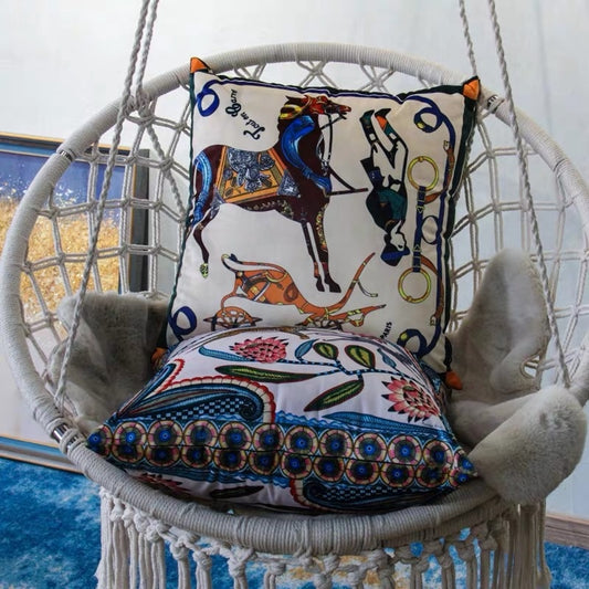 Funda de Cojín Terciopelo Estilo Francés con Estampado - Image 2