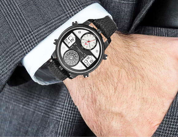 Reloj Multifunción con Doble Pantalla de Cuarzo