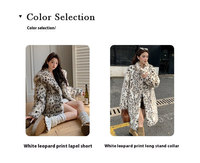 Abrigo de Piel Estampado Leopardo con Cuello de Piel para Mujer - Image 16