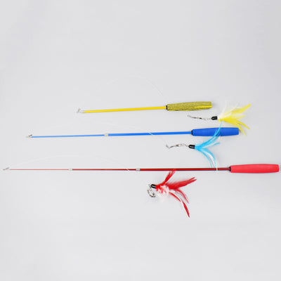 Caña de Pescar Interactiva para Gatos con Plumas Retráctil de 3 Secciones - Image 3