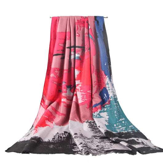 Pañuelo de Satén Estampado Doble Cara con Diseño Graffiti - Image 17
