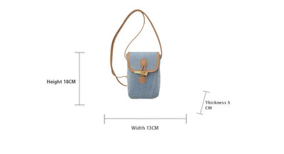 Bolsa Mensajera de Mezclilla Vertical con Botón de Cuerno para Celular Mujer - Image 12