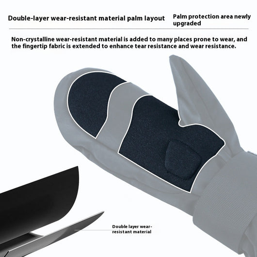 Guantes de Esquí con Banda Muñeca, Absorción de Impactos y Aislamiento Térmico Impermeable - Image 3