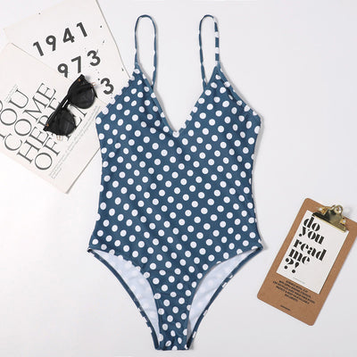 Traje de Baño Vintage de Una Pieza con Lunares y Cintura Ajustable - Image 10
