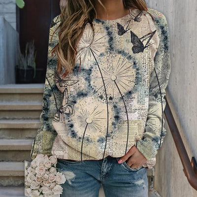 Blusa Estampada de Manga Larga Corte Midi para Mujer - Image 3
