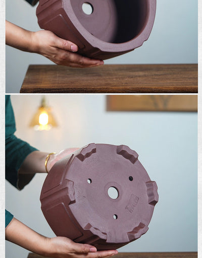 Maceta Hexagonal de Arena Púrpura para Bonsái - Diseño Clásico Minimalista - Image 11