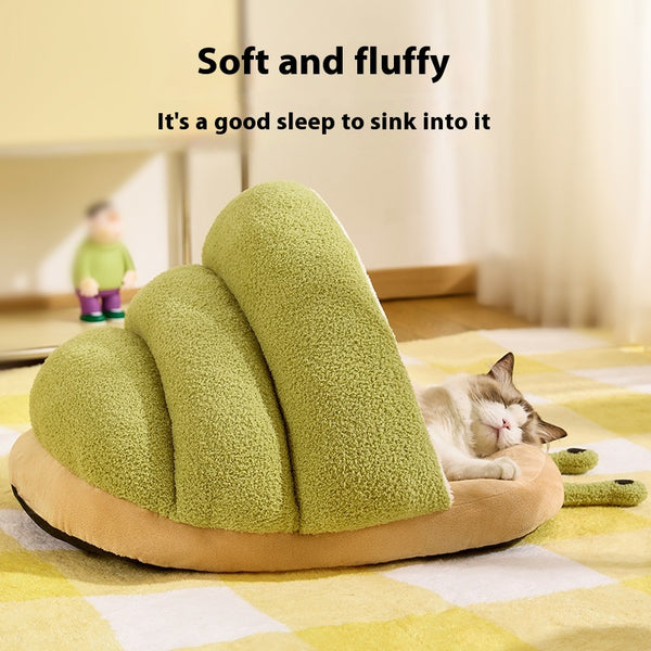 Cama Térmica Semicerrada para Gatos - Nido Acogedor tipo Caracol