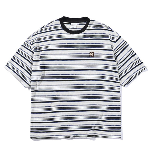 Camiseta Holgada Artística de Rayas para Hombre - Estilo Juvenil Fresco - Image 5