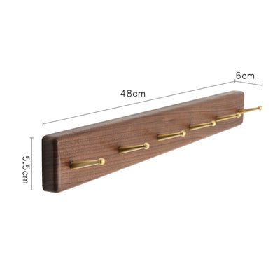 Perchero de Pared Nórdico en Madera Maciza con Ganchos de Latón - Estilo Japonés Nogal Negro - Image 17