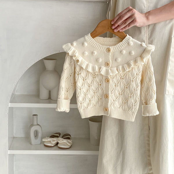 Chaqueta Tejida Hueca Hecha a Mano para Bebés y Niños