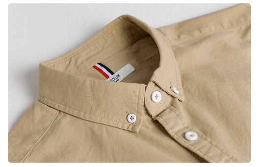 Camisa Oxford Clásica Británica de Manga Larga para Hombre - Image 16