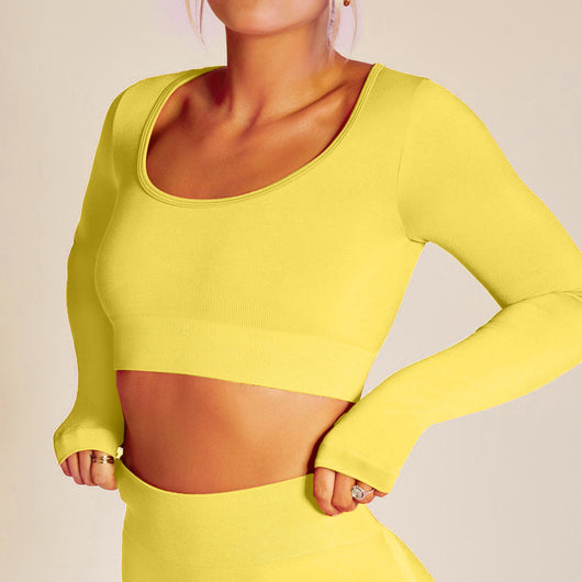 Ropa Deportiva Mujer Manga Larga sin Costuras para Yoga y Fitness - Image 21