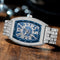 Reloj para Hombre de Diamantes Completos con Esfera Grande y Diseño Cuadrado