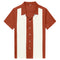 Camisa Corta Urbana Punk Hip-hop con Costuras Ocre Beige para Hombre
