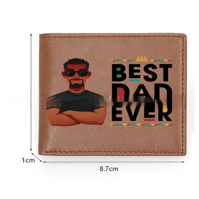 Billetera de Cuero Personalizada para Papá - Diseño Retro Europeo Ultraligera - Image 2
