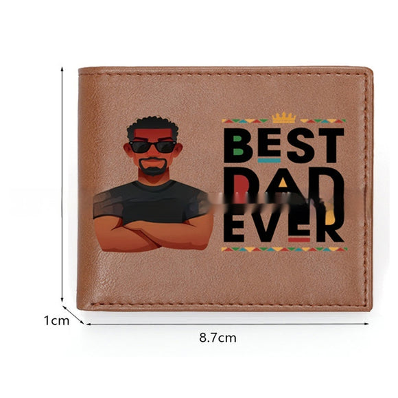 Billetera de Cuero Personalizada para Papá - Diseño Retro Europeo Ultraligera